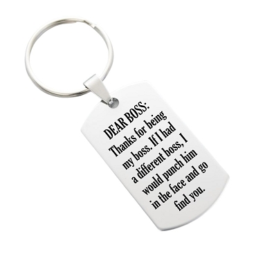 Dear Boss Thank You for Being My Boss Personalized Key Chain